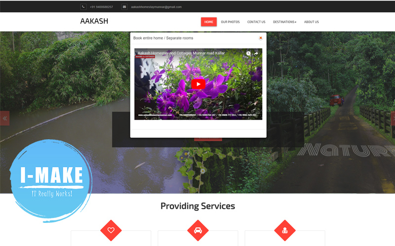 AAKASH Homestay Munnar Website Developed