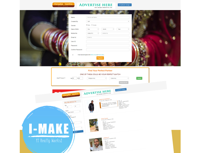 Matrimonial Website Developed for Mr. Santhosh George 